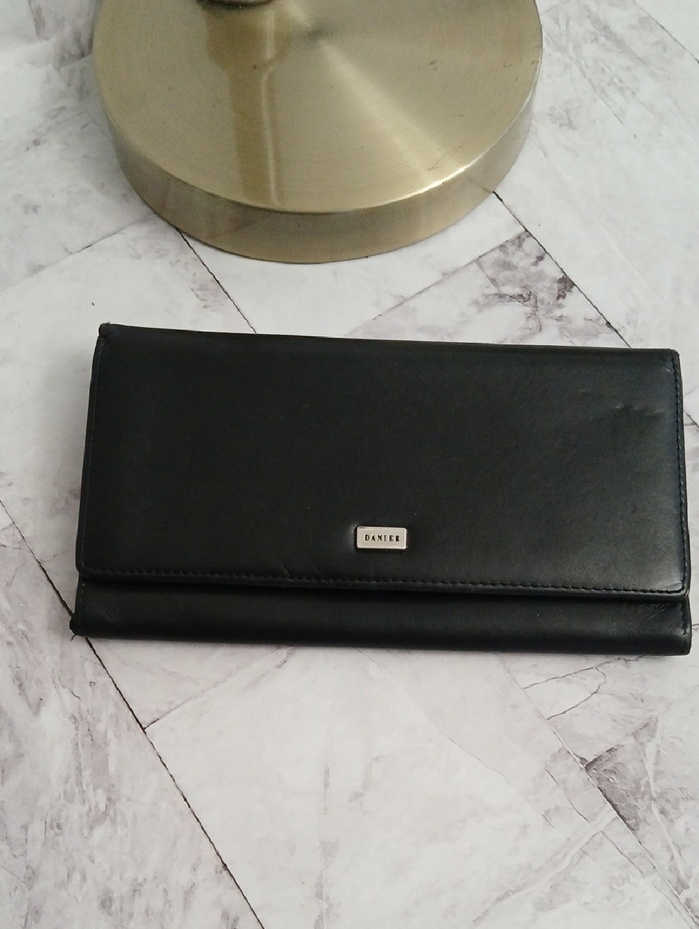 Danier Black Leather Fold-Over Wallet
